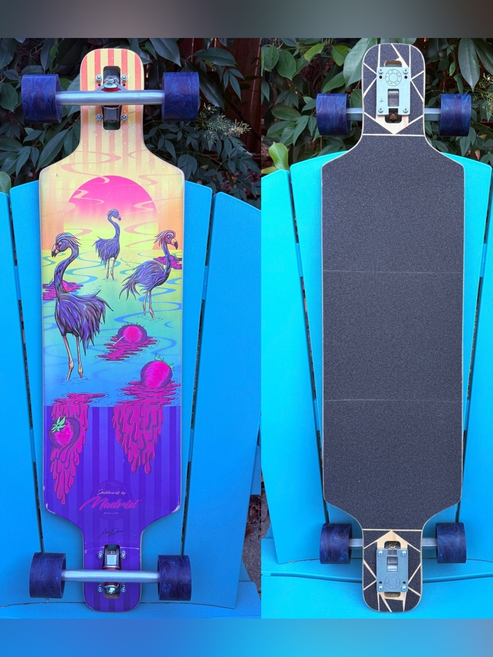 Madrid Skateboards - “Flamingos” Drop-through Complete Longboard Skateboard 39”